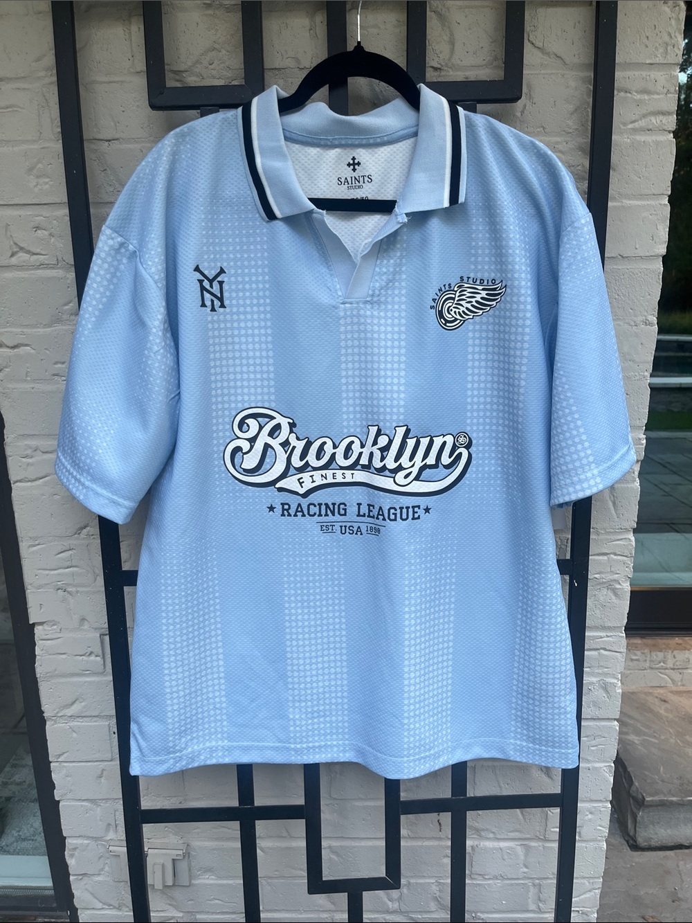 Saints Studio Brooklyn Finest Racing League Polo Jersey light Blue